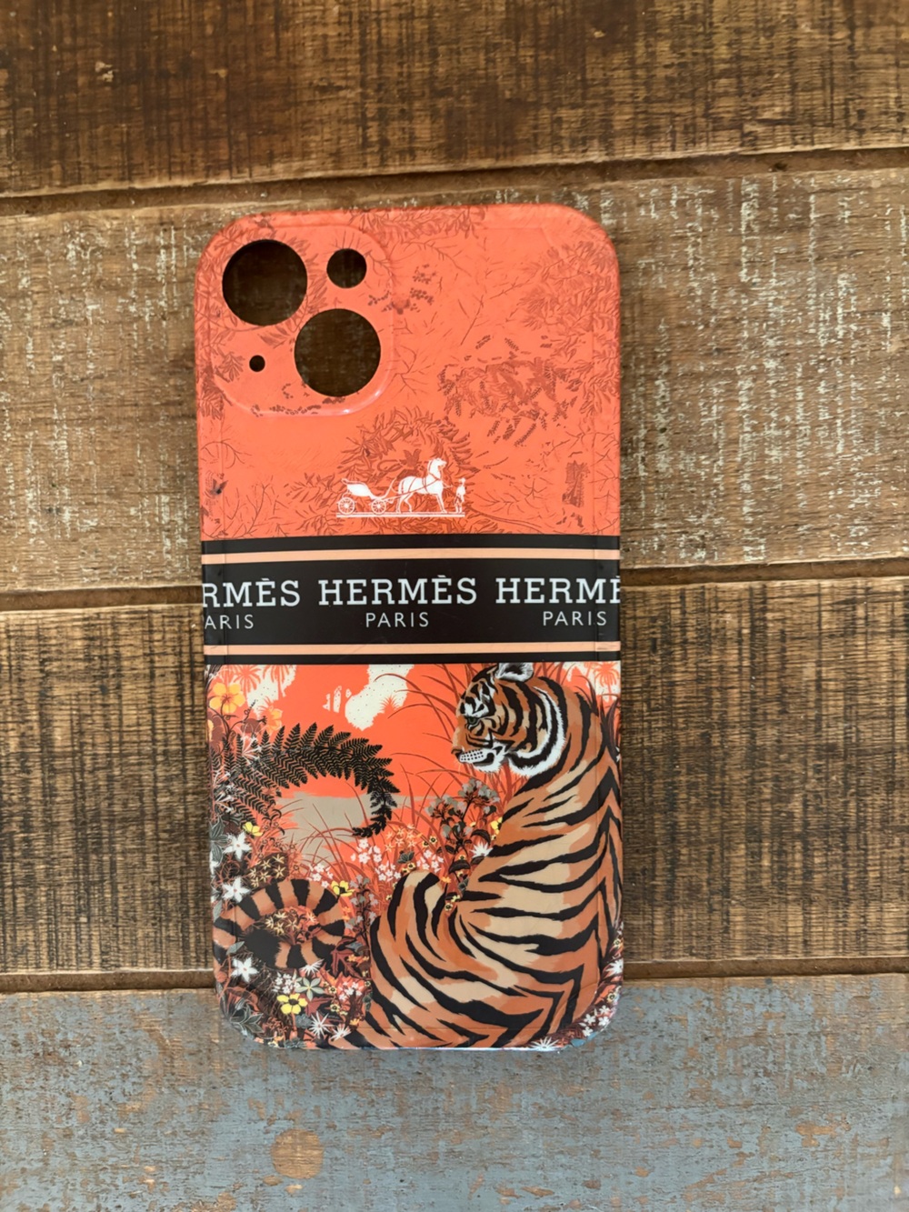 Hermès Orange Tiger IPhone 13 cover
